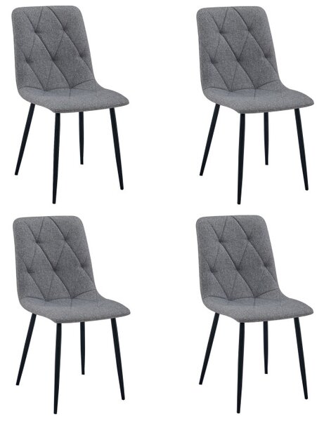 Set čtyř jídelních židlí LIBRA tmavě šedé / černé nohy (4 ks)