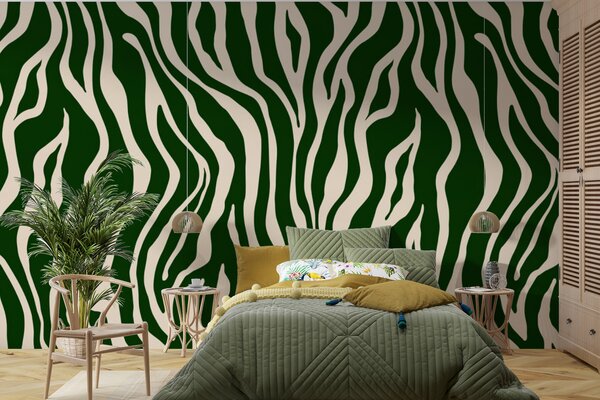 Fototapety Vektorový tisk zebří kůže v zelené a bílé barvě, Fototapety abstraktní, u99173v2 : uwalls.cz
