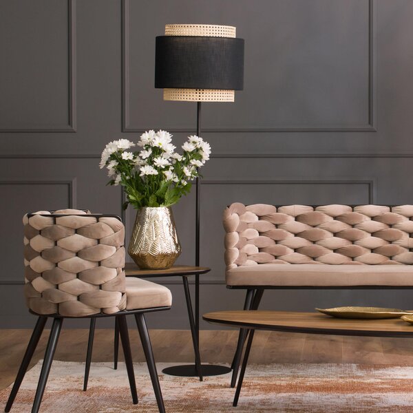 TK Lighting Boho Black stojací lampa 1x15 W černá-béžová 5568