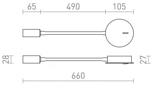 VALE nástěnná černá 230V LED 3W 30° 3000K - RED - DESIGN RENDL