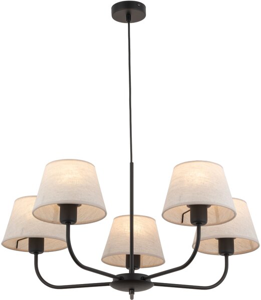 TK Lighting Chicago závěsné svítidlo 5x60 W černá 3989
