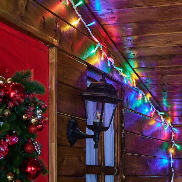 Venkovní vánoční LED řetěz, různobarevná, bílý kabel, 30m, 300 LED