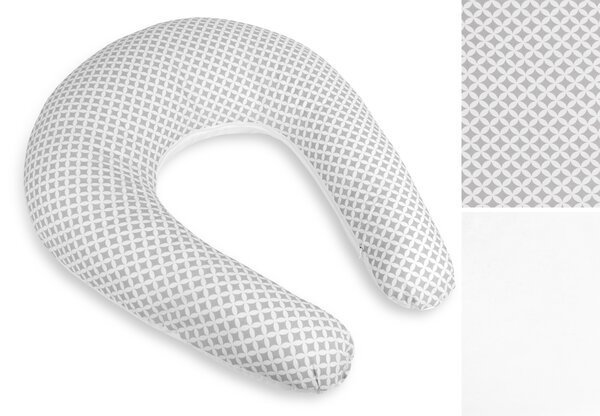 BELLATEX Povlak na kojicí polštář na zip Kosočtverec šedá, bílá po obvodu 180 cm ( pouze povlak )