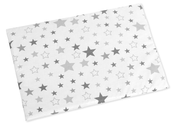 BELLATEX Polštářek pro kojence do postýlky Hvězda šedá, bílá 42x32 cm - tenký