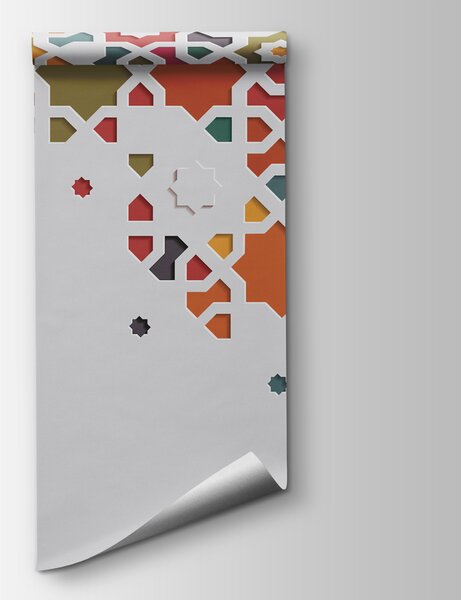 Fototapeta Bílé pozadí s barevným designem, Abstraktní fototapety, Populární fototapety, w00007 - Tapeko.co.cz