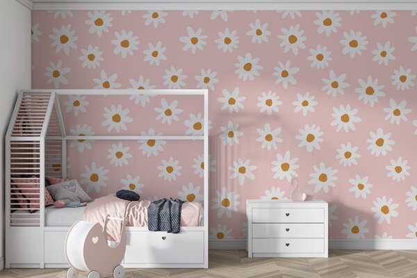 Fototapety Heřmánkové květy v dětském pokoji pro dívky , Fototapety dětské, w00136 : uwalls.cz