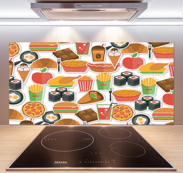 Skleněný panel do kuchynské linky Fast food pksh-66312714