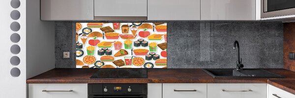 Skleněný panel do kuchynské linky Fast food pksh-66312714