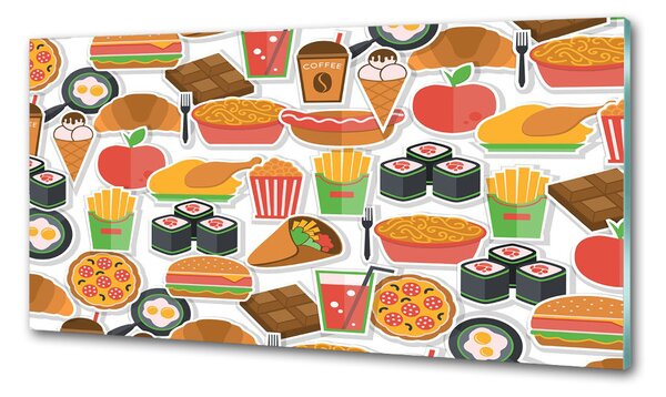Skleněný panel do kuchynské linky Fast food pksh-66312714