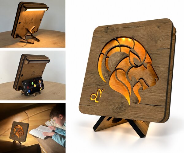 Znamení "Kozoroh" lampa 19x19cm provedení povrchu: dub světlý