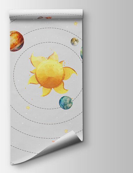 Fototapeta Sluneční soustava s planetami a hvězdami, Vesmírné fototapety, Populární fototapety, w00214 - Tapeko.co.cz