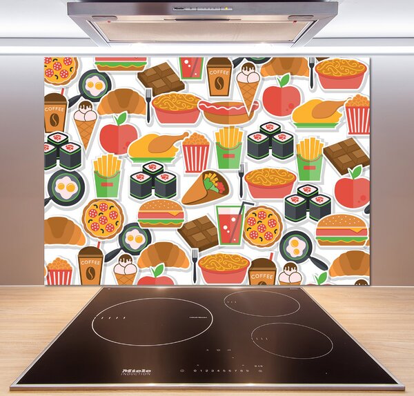 Skleněný panel do kuchynské linky Fast food pksh-66312714