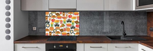 Skleněný panel do kuchynské linky Fast food pksh-66312714