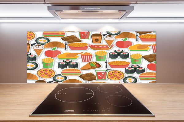 Skleněný panel do kuchynské linky Fast food pksh-66312714