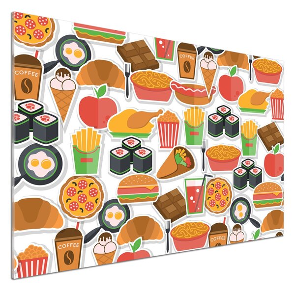 Skleněný panel do kuchynské linky Fast food pksh-66312714