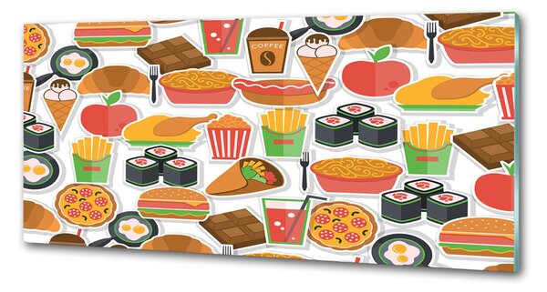 Skleněný panel do kuchynské linky Fast food pksh-66312714