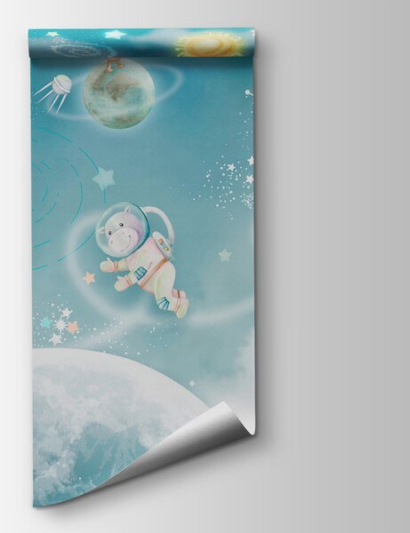 Fototapeta Kreslená vesmírná scéna s planetami a hvězdami, Vesmírné fototapety, Populární fototapety, w00343 - Tapeko.co.cz