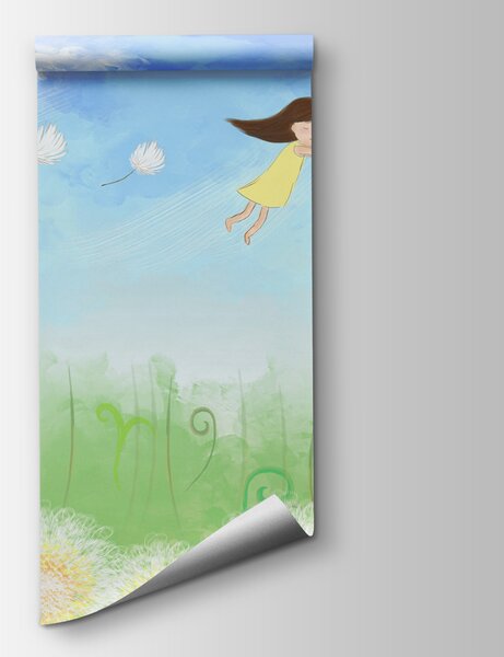 Fototapeta Dívka letící na pampelišce, Přírodní fototapety, Populární fototapety, w00229 - Tapeko.co.cz