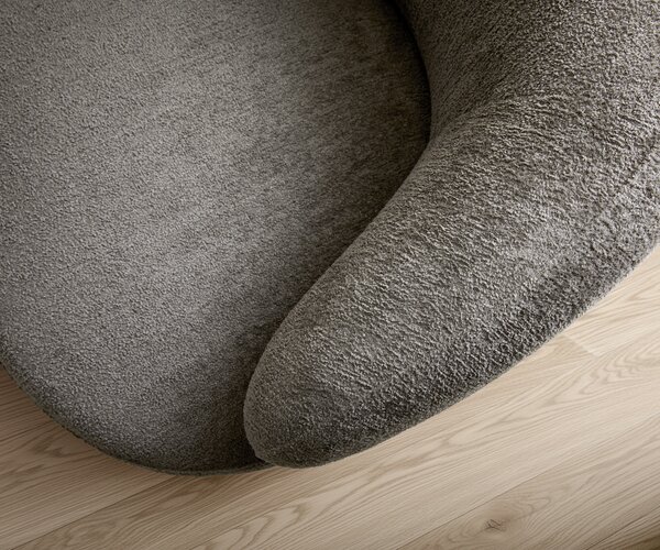 DELIFE Křeslo Nova 88×88 cm bouclé měkký tmavě béžová