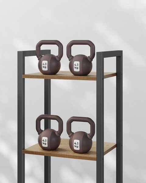 REGÁL, černá, barvy vlašských ořechů, ocel, 40/186/30 cm Boxxx - Knihovny, Online Only