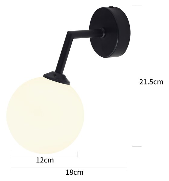 Light Prestige Dorado nástěnné svítidlo 1x40 W bílá-černá LP-002/1W BK