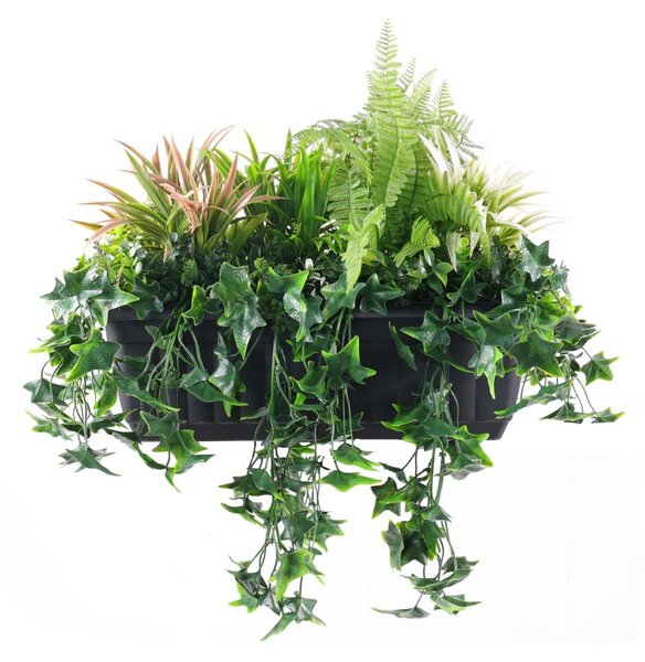 Umělé rostliny mix v truhlíku - venkovní, 65cm