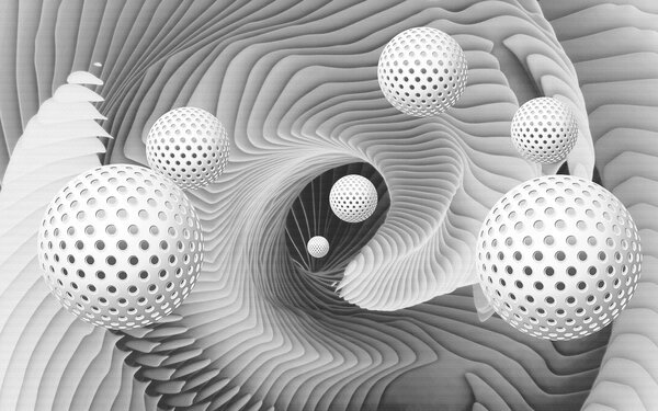 Fototapeta Černobílý vír, 3D fototapety, Populární fototapety, u25846 - Tapeko.co.cz