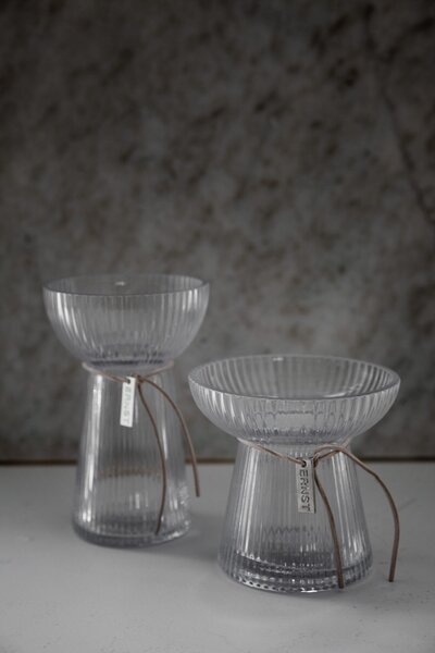 ERNST Skleněná váza Hyacint Striped - 15 cm EF415