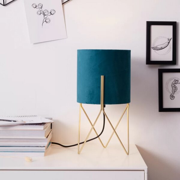 Brilliant 93179/73 Stolní lampa ATAMI petrolejová + zlato
