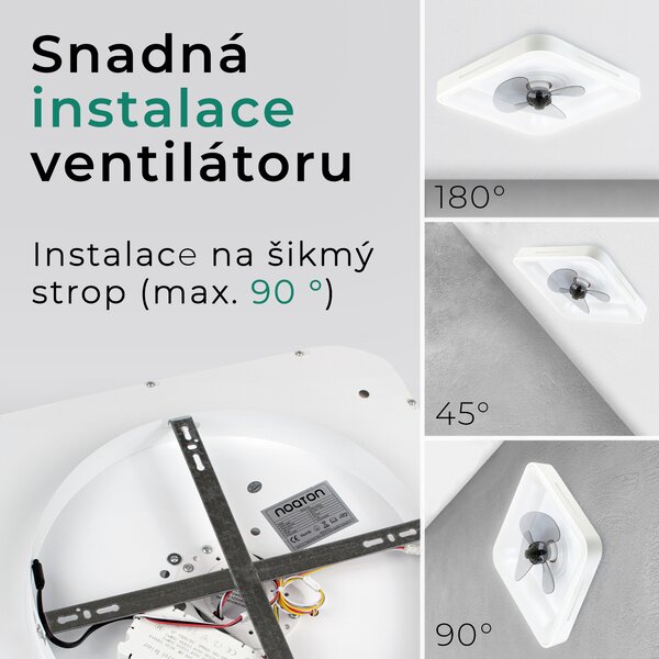Noaton 14050W Hovland, bílá, stropní ventilátor se světlem