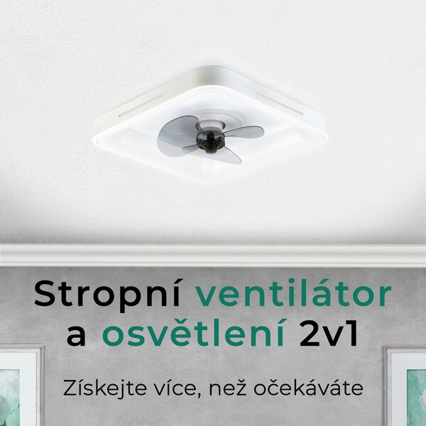 Noaton 14050W Hovland, bílá, stropní ventilátor se světlem