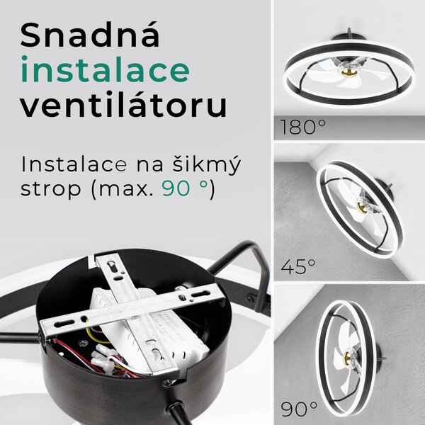 Noaton 16050B (2024) Atria, černá, stropní ventilátor se světlem (Použitý, Záruka 21 měsíců)