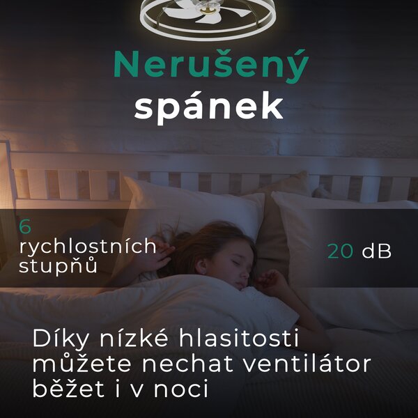 Noaton 16050B (2024) Atria, černá, stropní ventilátor se světlem (Použitý, Záruka 21 měsíců)