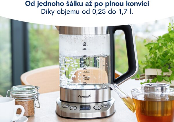Remoska R307002 Skleněná rychlovarná konvice Carino