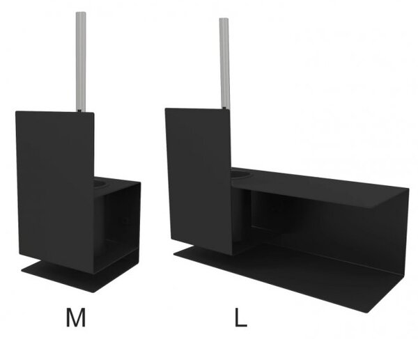 Kovový nástěnný držák se štětkou Lugano bílý L - levá varianta