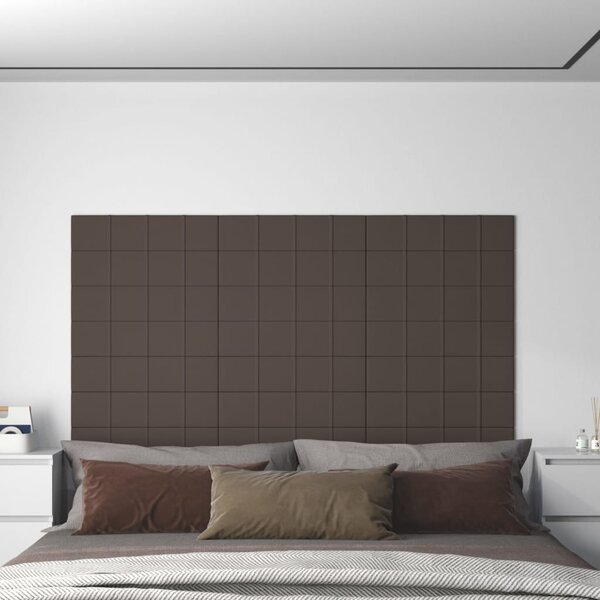 Nástěnné panely 12 ks taupe 60 x 15 cm textil 1,08 m²