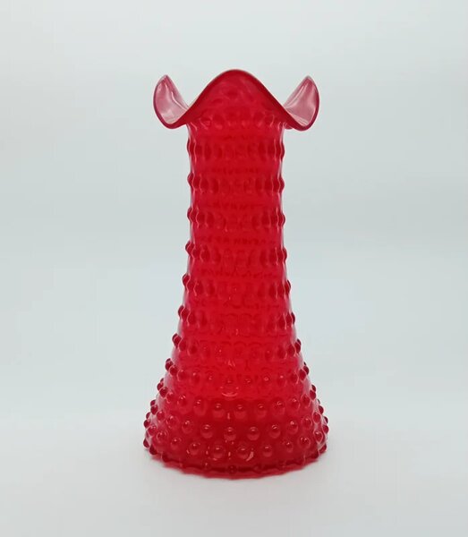 Sklárna Častolovice - Váza 32cm - Hobnail - Ananas - granát