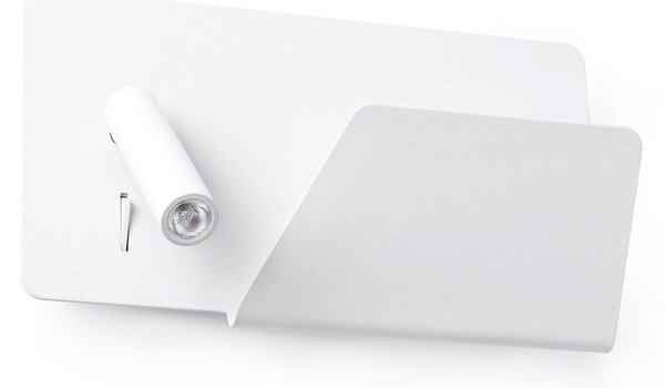 AKCE - SUAU USB nástěnná lampa, bílá, se čtecí LED lampičkou - FARO