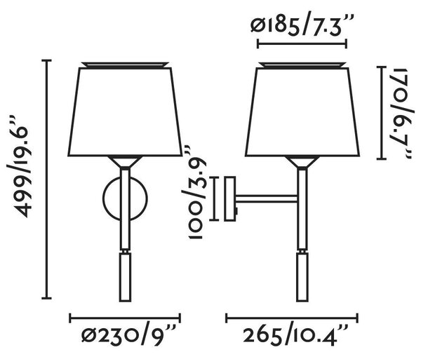 SAVOY nástěnná lampa, černá, se čtecí lampičkou - FARO