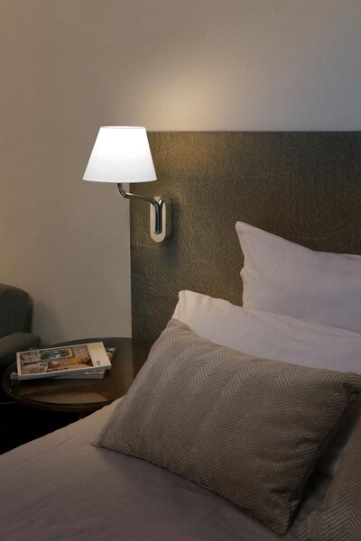 ETERNA nástěnná lampa, chrom/bílá - FARO