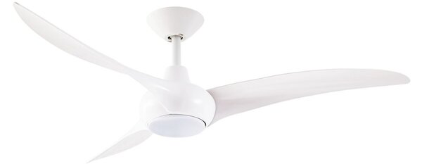 Stropní ventilátor Briya s LED osvětlením, CCT, stmívatelné, Ø 116 cm, bílý – Lindby, Briya, stmívatelné, Bílá, Obývací pokoj, Plast, Moderní