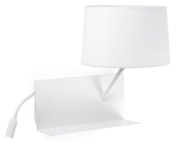 HANDY nástěnná lampa, bílá, se čtecí LED lampičkou - FARO