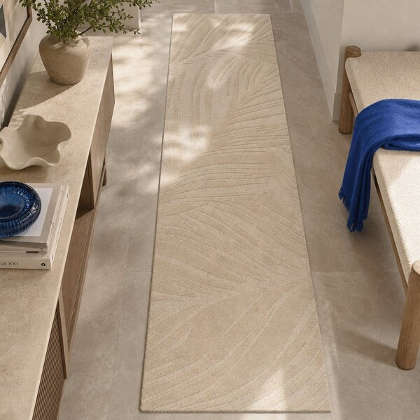 Béžový vlněný koberec běhoun 60x230 cm Lino Leaf – Flair Rugs