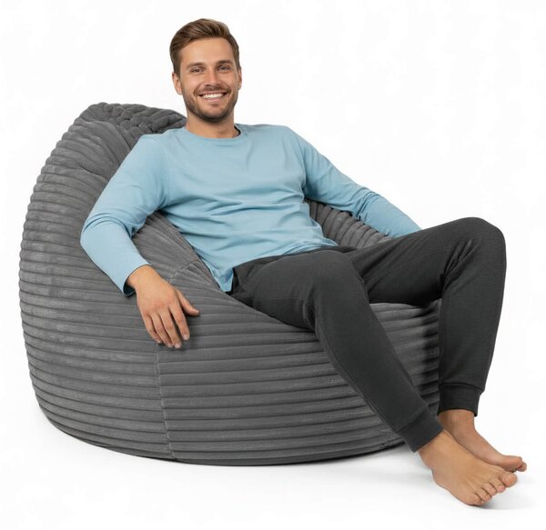 Sedací vak Primabag Giga Sako Velvet tmavě šedá