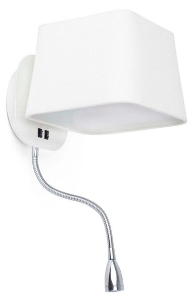 SWEET nástěnná lampa na čtení, bílá, se čtecí lampičkou 1L - FARO