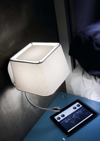 SWEET nástěnná lampa na čtení, bílá, se čtecí lampičkou 1L - FARO