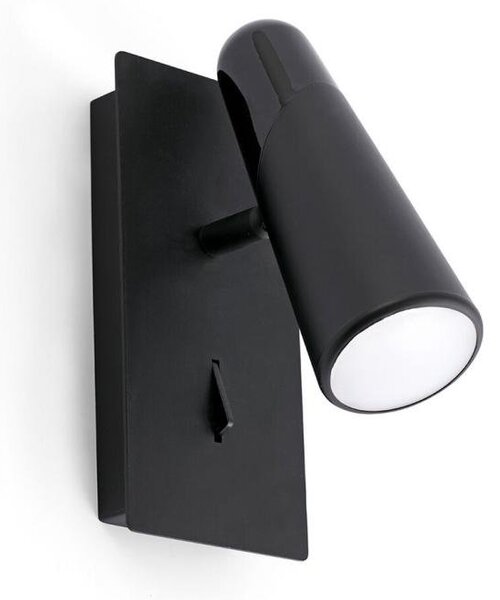 LAO nástěnná lampa, černá, 1L - FARO