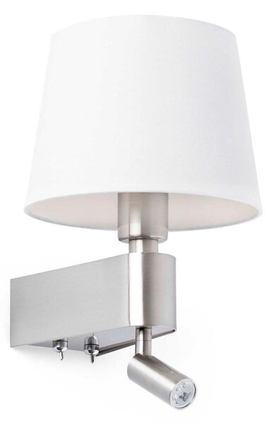 ROOM nástěnná lampa, bílá, se čtecí lampičkou - FARO
