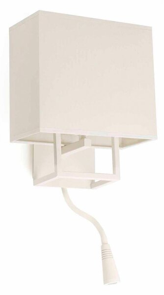 VESPER nástěnná lampa, bílá, se čtecí lampičkou - FARO