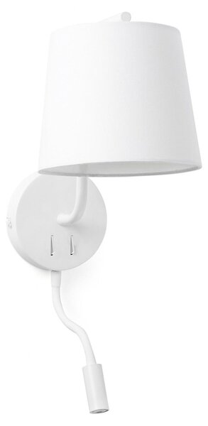 BERNI nástěnná lampa, bílá, se čtecí lampičkou - FARO